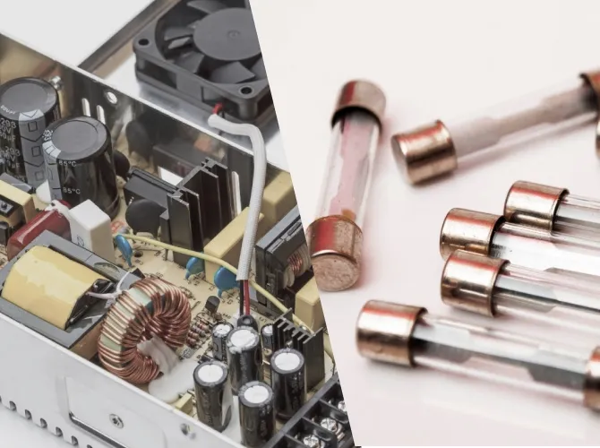 スイッチング電源とヒューズのイメージ画像